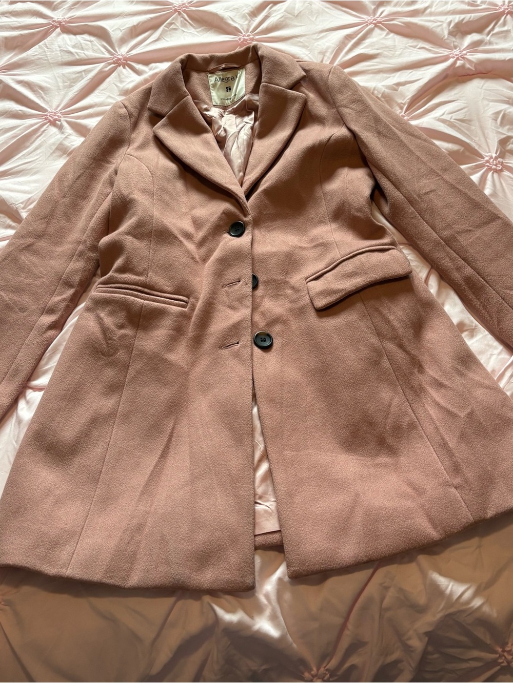Alegria Dusty Pink Classic Tailored Coat
